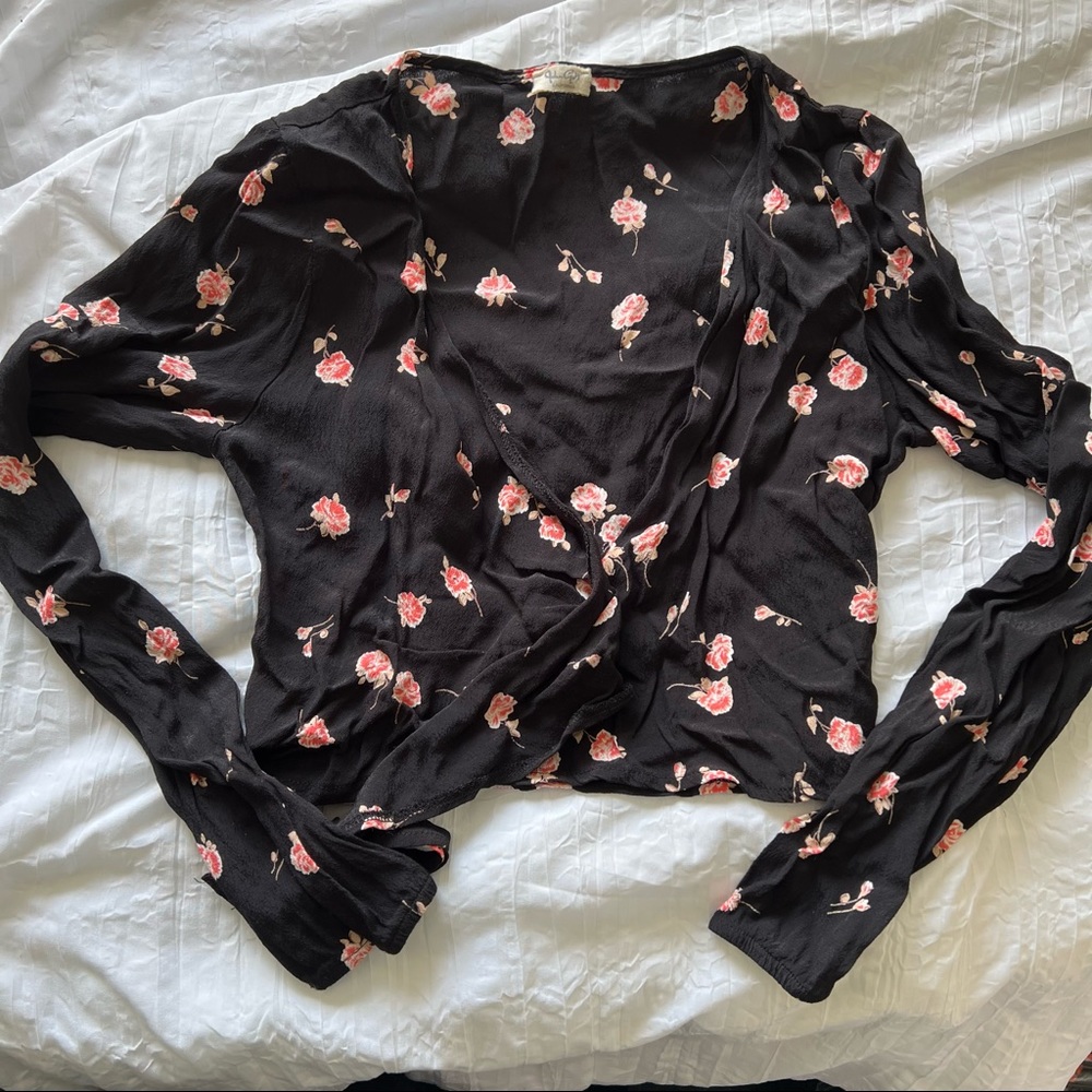 Brandy Melville Floral Wrap Top